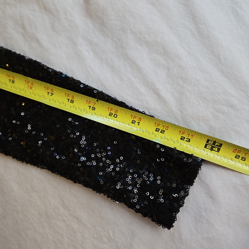 Lauren Ralph Lauren Black Sequin Cocktail Dress Long Sleeve Evening MI3 - Picture 8 of 13